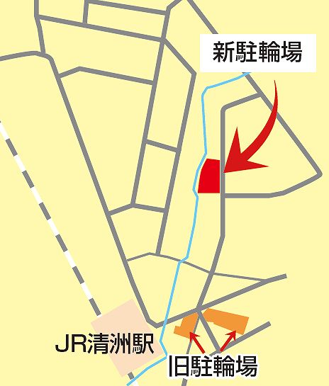 清州駅駐輪場の所在地図